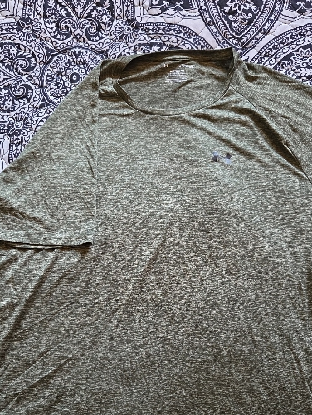 Under Armour Men's Olive Green Heathered Short-Sleeve Performance Tee